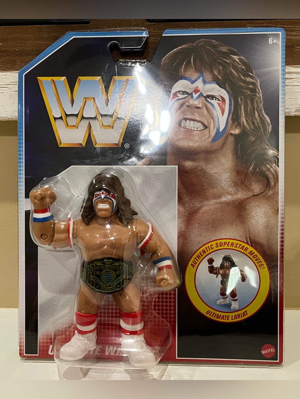WWE Ultimate Warrior Mattel Retro Hasbro Style with Belt Action Figure Toy